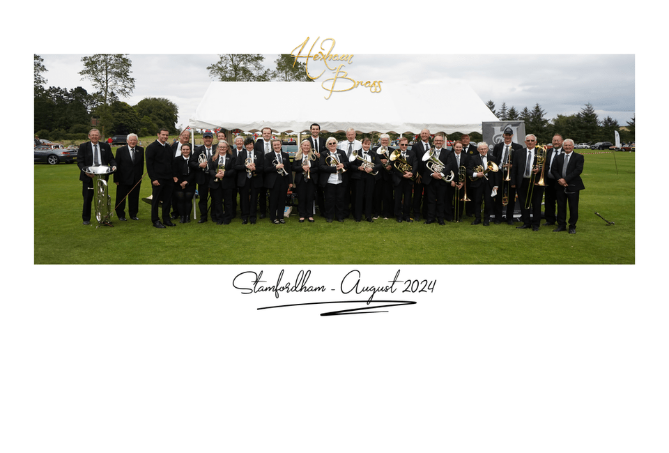 Hexham brass band at an event attended by Haydon Bridge teacher